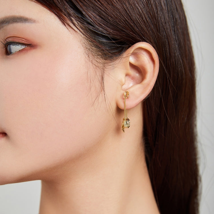 S925 Sterling Silver Silver Leaf Women Earrings