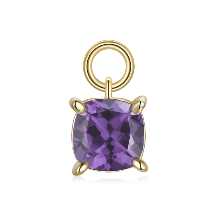 S925 Sterling Silver Silver Purple Zirconium Pendant Women Earrings