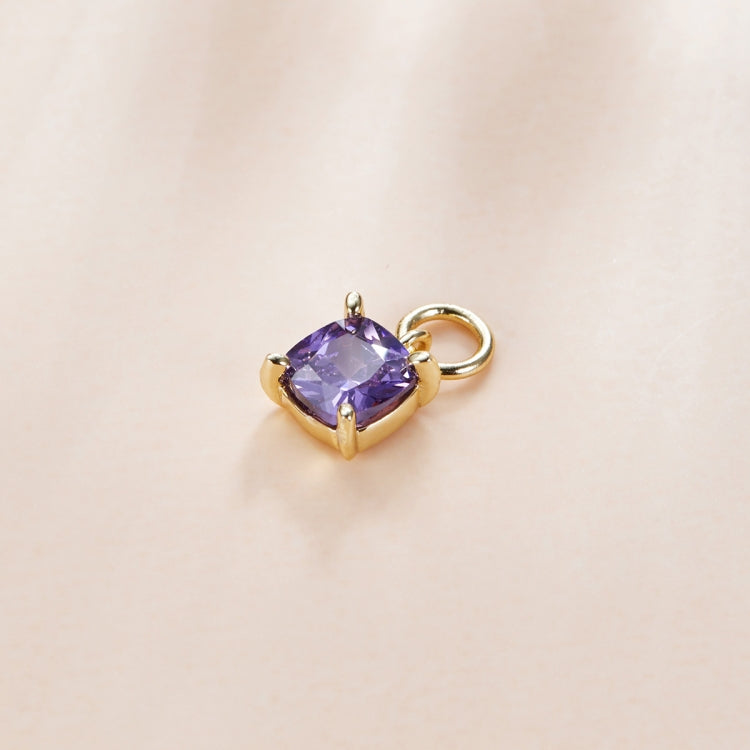 S925 Sterling Silver Silver Purple Zirconium Pendant Women Earrings