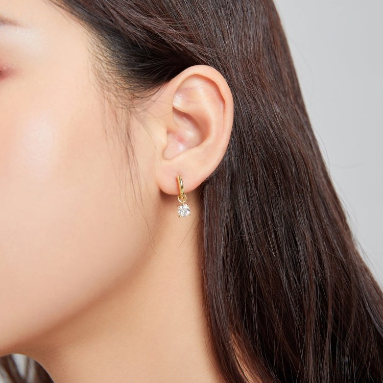 S925 Sterling Silver Silver White Zirconium Pendant Women Earrings