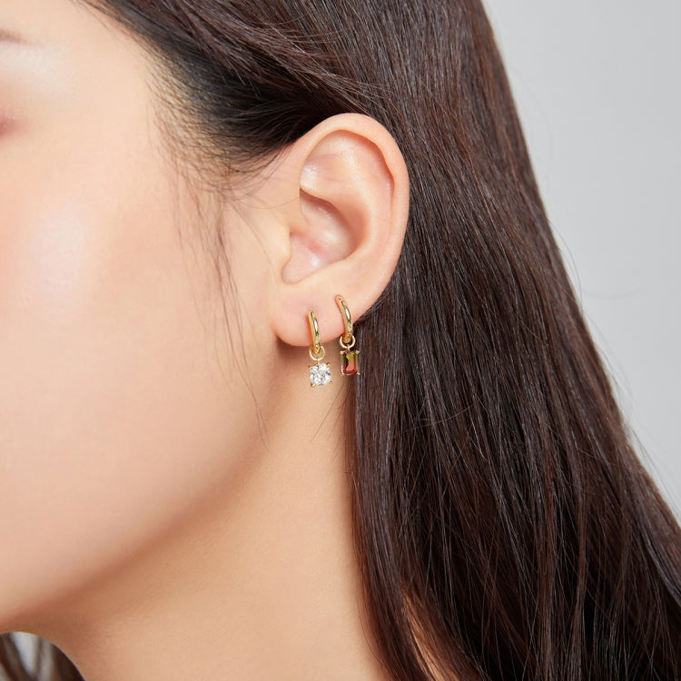 S925 Sterling Silver Silver White Zirconium Pendant Women Earrings