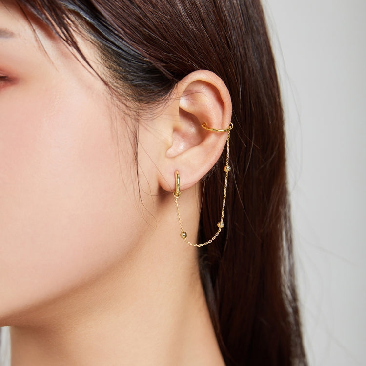 S925 Sterling Silver Silver Simple Chain Women Earrings