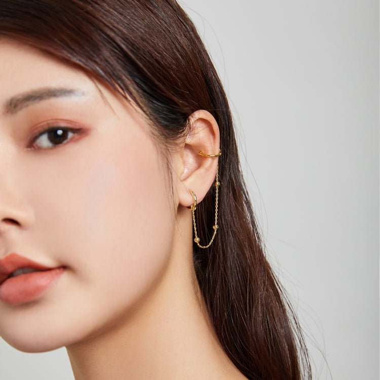 S925 Sterling Silver Silver Simple Chain Women Earrings