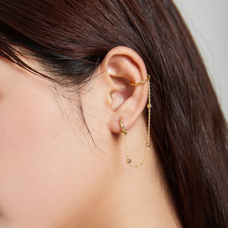 S925 Sterling Silver Silver Simple Chain Women Earrings