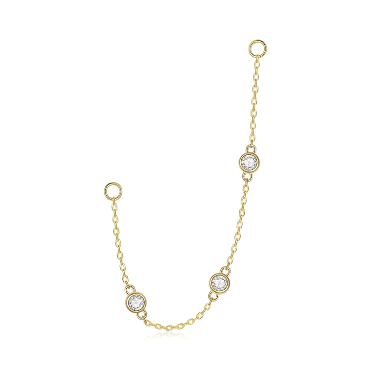 S925 Sterling Silver Silver White Zirconium Chain Women Earrings