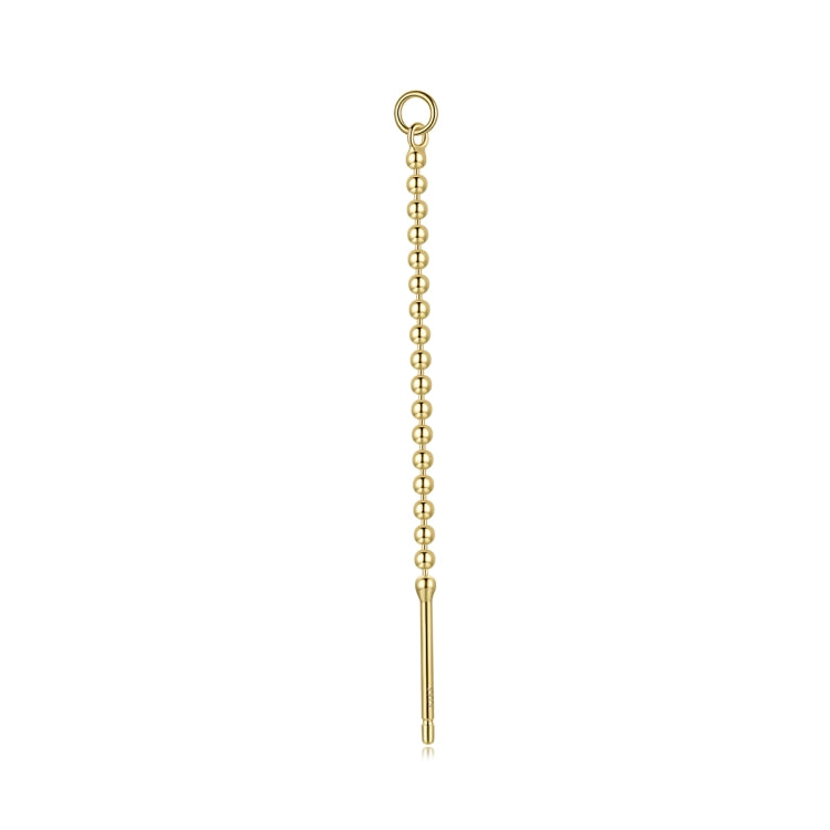 S925 Sterling Silver Silver Beaded Tassel Chain Women Earrings