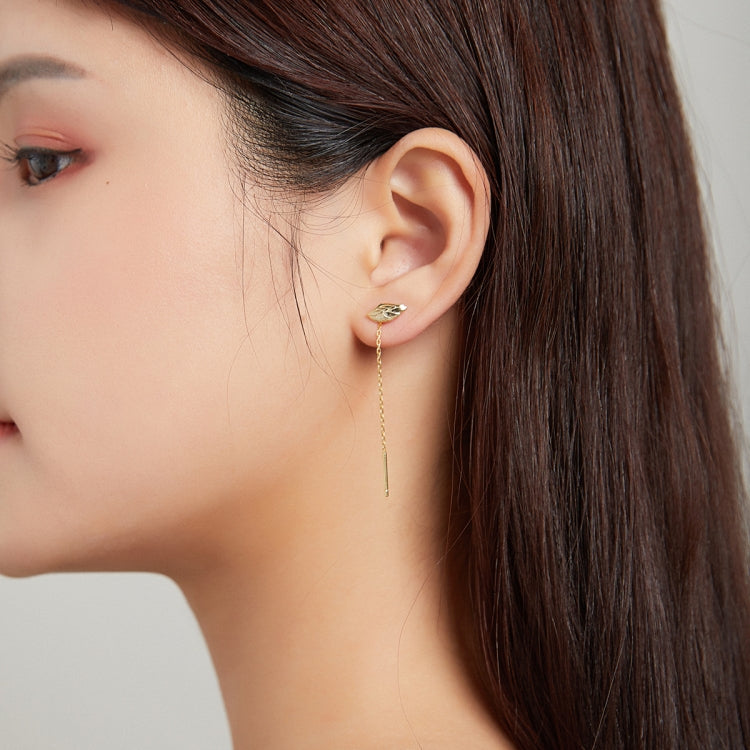 S925 Sterling Silver Silver Tassel Chain Women Earrings