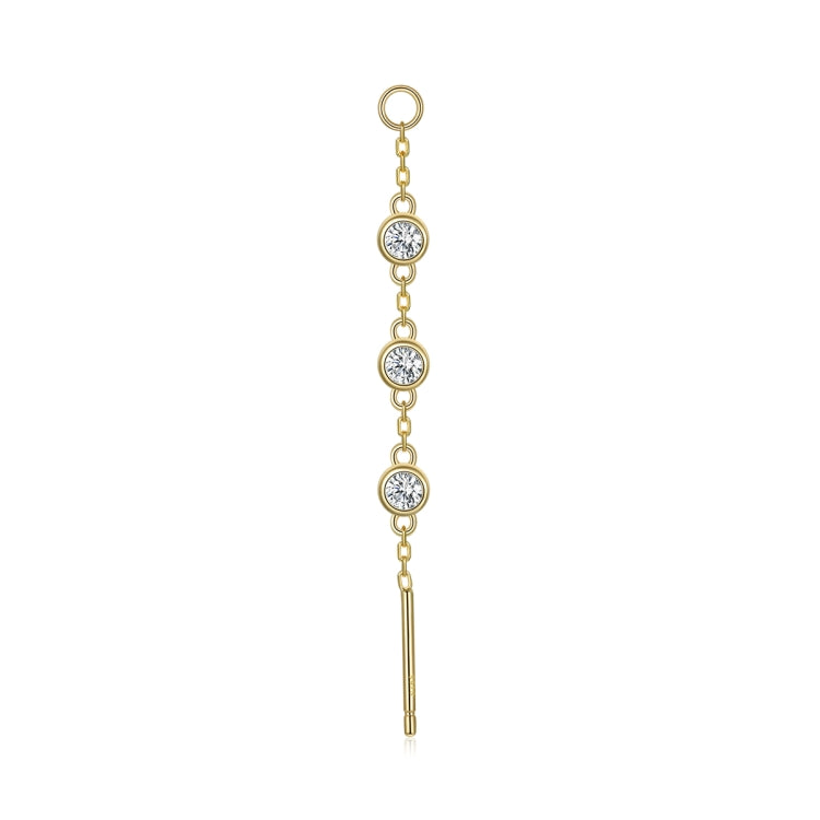 S925 Sterling Silver Silver Zircon Tassel Chain Women Earrings
