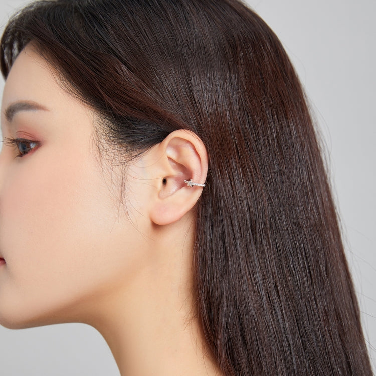 S925 Sterling Silver Silver Five-pointed Star Ear Clip Women Earrings