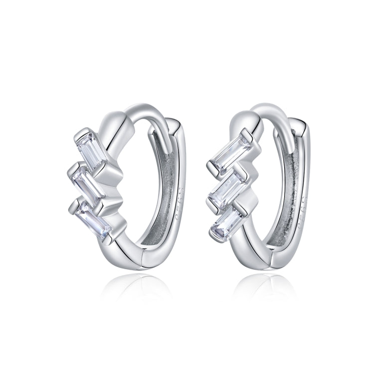 S925 Sterling Silver Silver Cube Ear Buckle Women Earrings