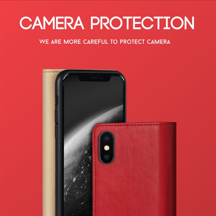 For iPhone XS / X DZGOGO ZEN Series Shockproof PU+ TPU Protective Case with Holder & Card Slots & Wallet