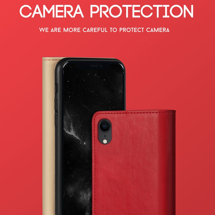 For iPhone XR DZGOGO ZEN Series Shockproof PU+ TPU Protective Case with Holder & Card Slots & Wallet