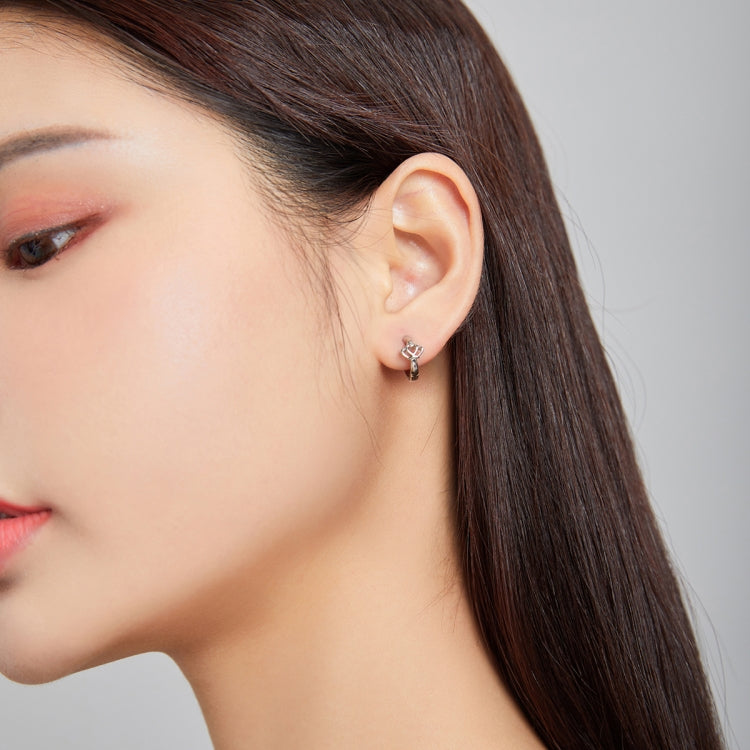S925 Sterling Silver Silver Crown Ear Buckle Women Earrings