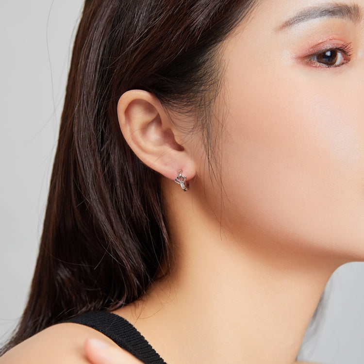 S925 Sterling Silver Silver Crown Ear Buckle Women Earrings