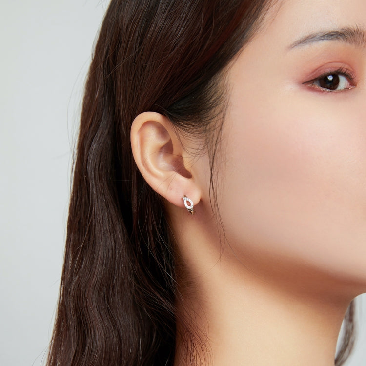 S925 Sterling Silver Silver Shining Water Droplets Ear Buckle Women Earrings