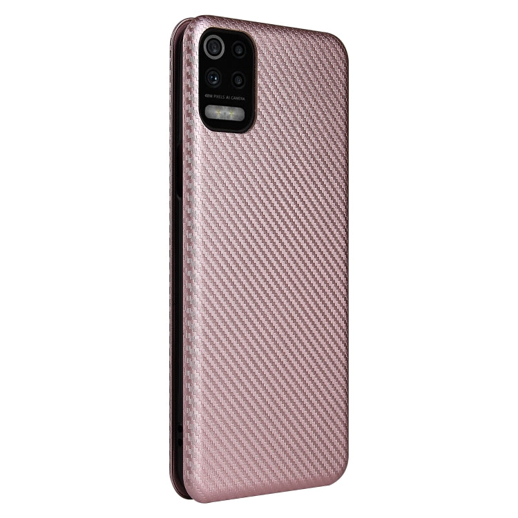 For LG K53 Carbon Fiber Texture Horizontal Flip TPU + PC + PU Leather Case with Card Slot