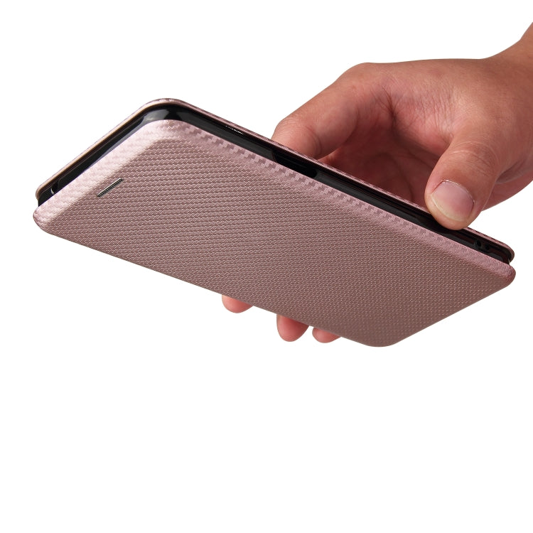 For LG K53 Carbon Fiber Texture Horizontal Flip TPU + PC + PU Leather Case with Card Slot