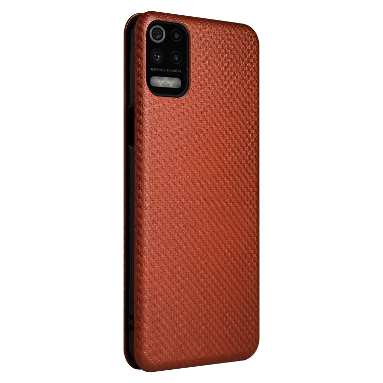 For LG K53 Carbon Fiber Texture Horizontal Flip TPU + PC + PU Leather Case with Card Slot