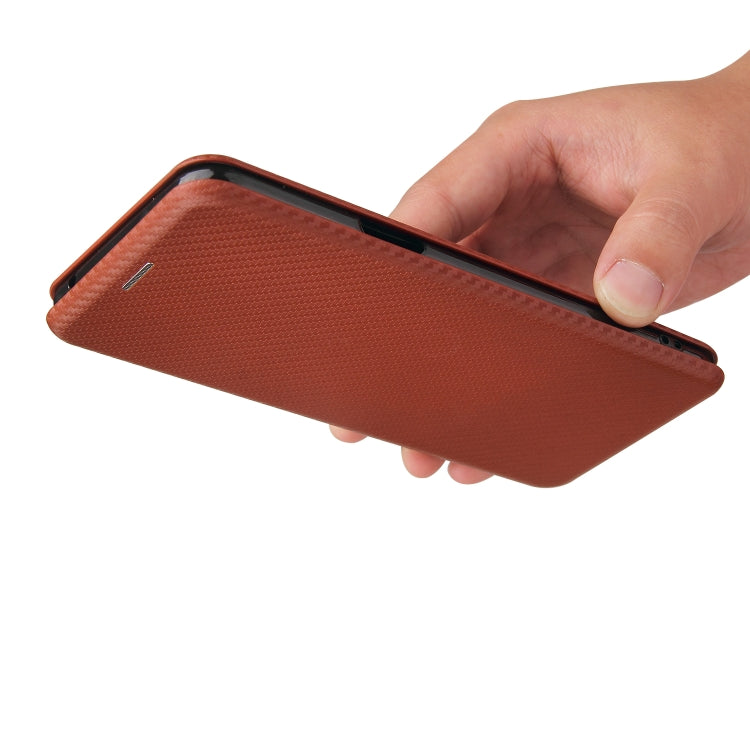 For LG K53 Carbon Fiber Texture Horizontal Flip TPU + PC + PU Leather Case with Card Slot