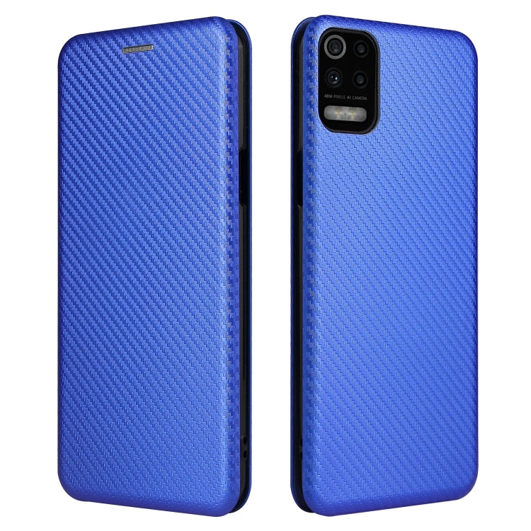 For LG K53 Carbon Fiber Texture Horizontal Flip TPU + PC + PU Leather Case with Card Slot