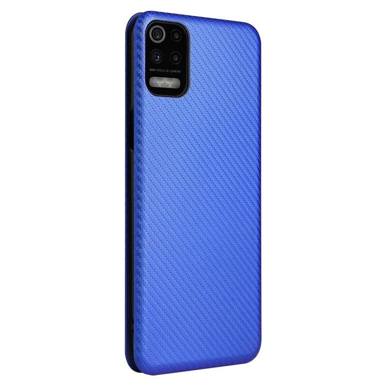 For LG K53 Carbon Fiber Texture Horizontal Flip TPU + PC + PU Leather Case with Card Slot