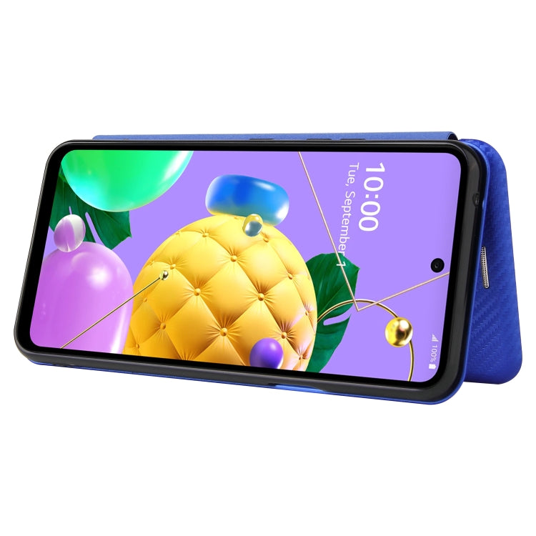 For LG K53 Carbon Fiber Texture Horizontal Flip TPU + PC + PU Leather Case with Card Slot