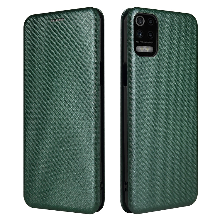For LG K53 Carbon Fiber Texture Horizontal Flip TPU + PC + PU Leather Case with Card Slot