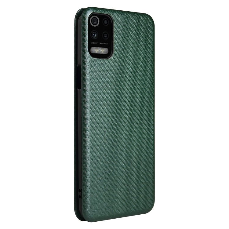 For LG K53 Carbon Fiber Texture Horizontal Flip TPU + PC + PU Leather Case with Card Slot
