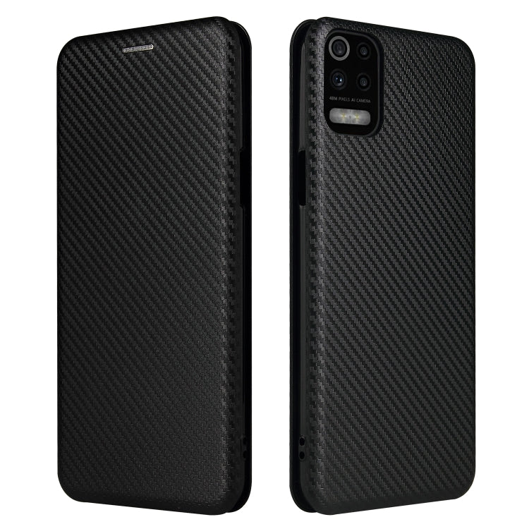 For LG K53 Carbon Fiber Texture Horizontal Flip TPU + PC + PU Leather Case with Card Slot