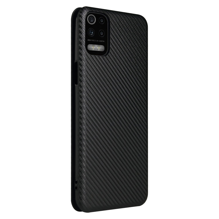 For LG K53 Carbon Fiber Texture Horizontal Flip TPU + PC + PU Leather Case with Card Slot