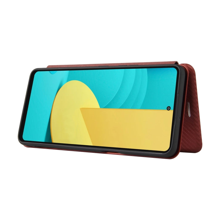 For LG Stylo 7 5G Carbon Fiber Texture Horizontal Flip TPU + PC + PU Leather Case with Card Slot