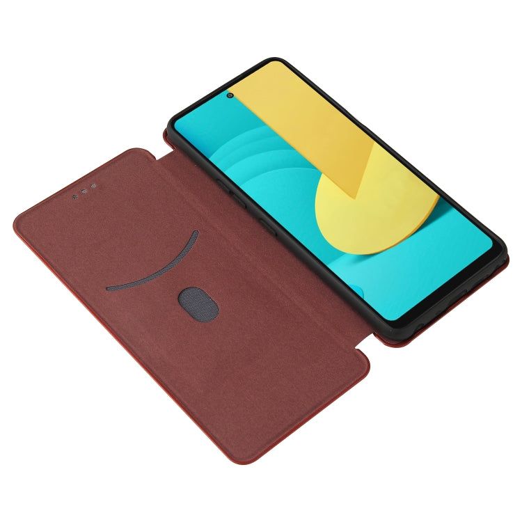 For LG Stylo 7 5G Carbon Fiber Texture Horizontal Flip TPU + PC + PU Leather Case with Card Slot
