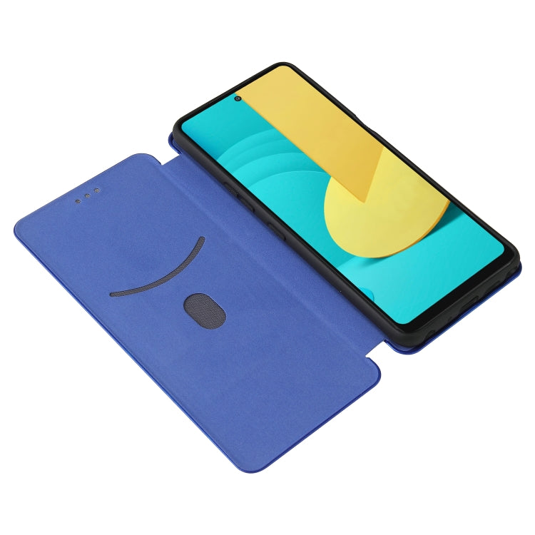 For LG Stylo 7 5G Carbon Fiber Texture Horizontal Flip TPU + PC + PU Leather Case with Card Slot