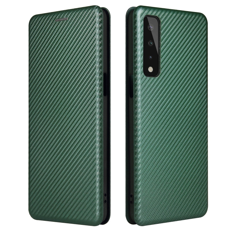 For LG Stylo 7 5G Carbon Fiber Texture Horizontal Flip TPU + PC + PU Leather Case with Card Slot