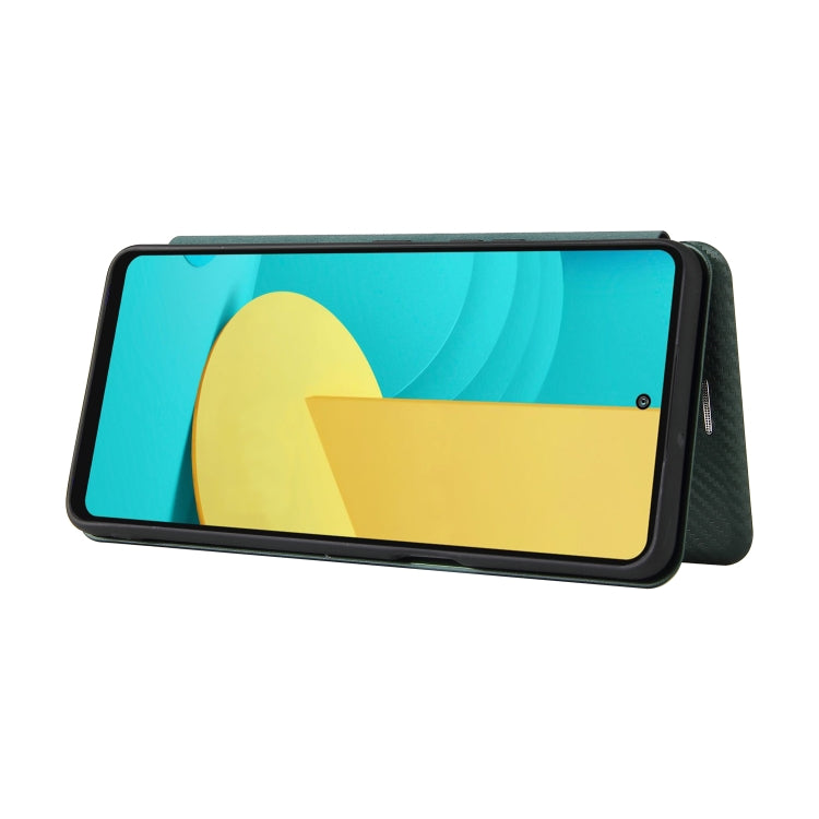 For LG Stylo 7 5G Carbon Fiber Texture Horizontal Flip TPU + PC + PU Leather Case with Card Slot