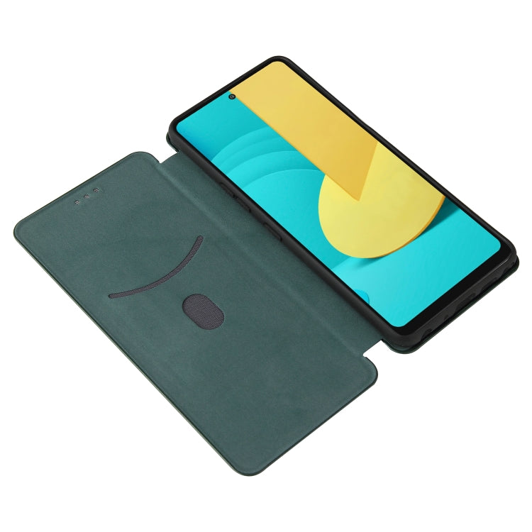 For LG Stylo 7 5G Carbon Fiber Texture Horizontal Flip TPU + PC + PU Leather Case with Card Slot
