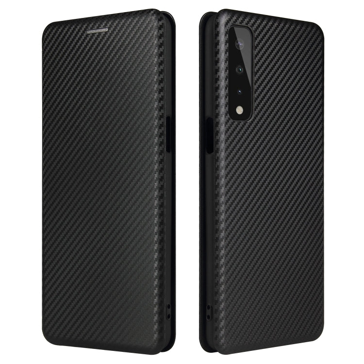 For LG Stylo 7 5G Carbon Fiber Texture Horizontal Flip TPU + PC + PU Leather Case with Card Slot