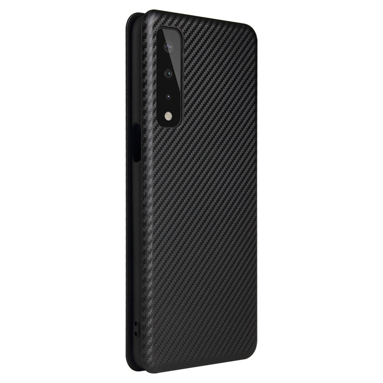 For LG Stylo 7 5G Carbon Fiber Texture Horizontal Flip TPU + PC + PU Leather Case with Card Slot