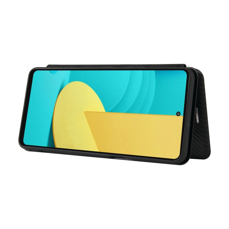 For LG Stylo 7 5G Carbon Fiber Texture Horizontal Flip TPU + PC + PU Leather Case with Card Slot
