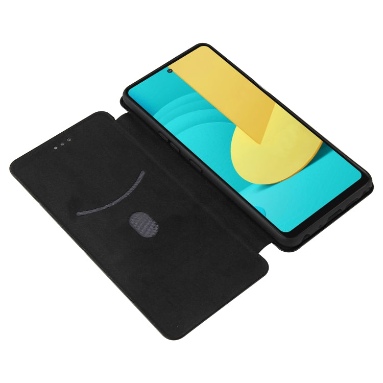 For LG Stylo 7 5G Carbon Fiber Texture Horizontal Flip TPU + PC + PU Leather Case with Card Slot