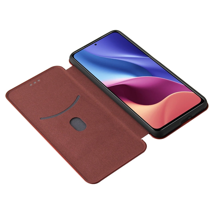 For Xiaomi Redmi K40 / K40 Pro Carbon Fiber Texture Horizontal Flip TPU + PC + PU Leather Case with Card Slot