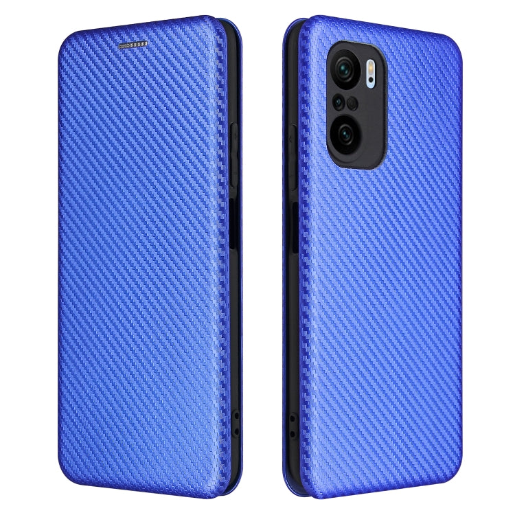 For Xiaomi Redmi K40 / K40 Pro Carbon Fiber Texture Horizontal Flip TPU + PC + PU Leather Case with Card Slot