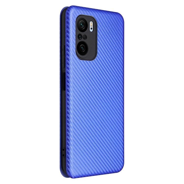 For Xiaomi Redmi K40 / K40 Pro Carbon Fiber Texture Horizontal Flip TPU + PC + PU Leather Case with Card Slot