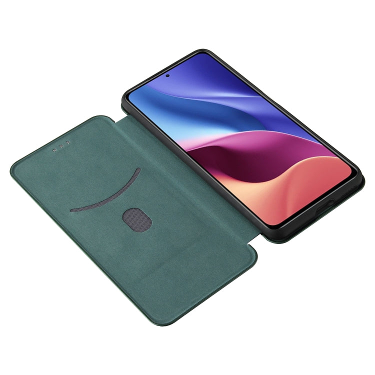 For Xiaomi Redmi K40 / K40 Pro Carbon Fiber Texture Horizontal Flip TPU + PC + PU Leather Case with Card Slot