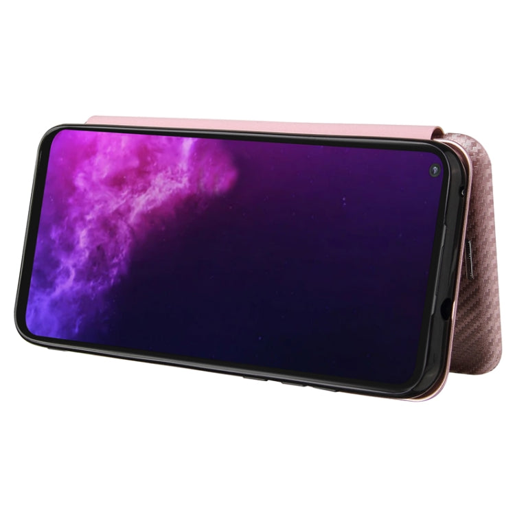 For Motorola Moto G Play (2021) Carbon Fiber Texture Horizontal Flip TPU + PC + PU Leather Case with Card Slot