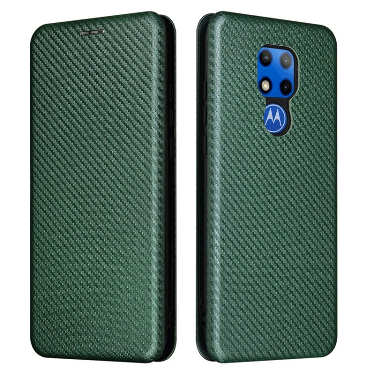 For Motorola Moto G Play (2021) Carbon Fiber Texture Horizontal Flip TPU + PC + PU Leather Case with Card Slot