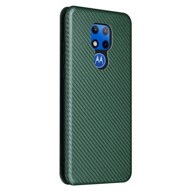 For Motorola Moto G Play (2021) Carbon Fiber Texture Horizontal Flip TPU + PC + PU Leather Case with Card Slot