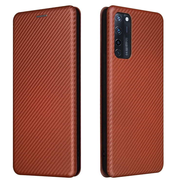 For ZTE Axon 20 5G / 4G Carbon Fiber Texture Horizontal Flip TPU + PC + PU Leather Case with Card Slot