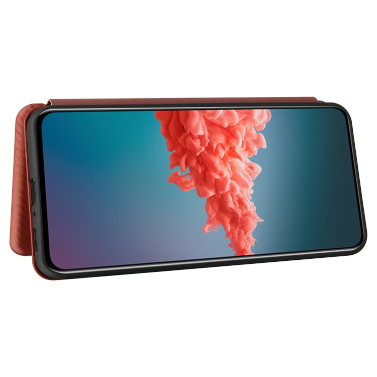 For ZTE Axon 20 5G / 4G Carbon Fiber Texture Horizontal Flip TPU + PC + PU Leather Case with Card Slot
