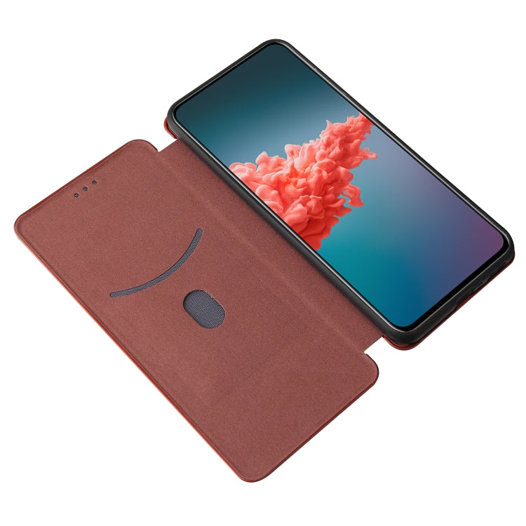 For ZTE Axon 20 5G / 4G Carbon Fiber Texture Horizontal Flip TPU + PC + PU Leather Case with Card Slot